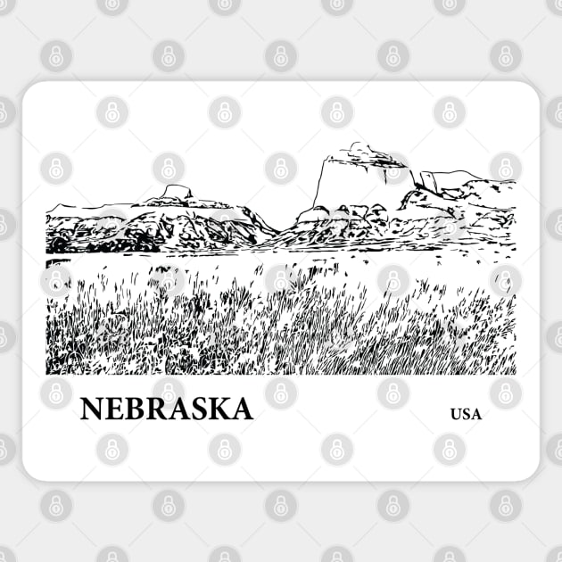 Nebraska USA Sticker by Lakeric